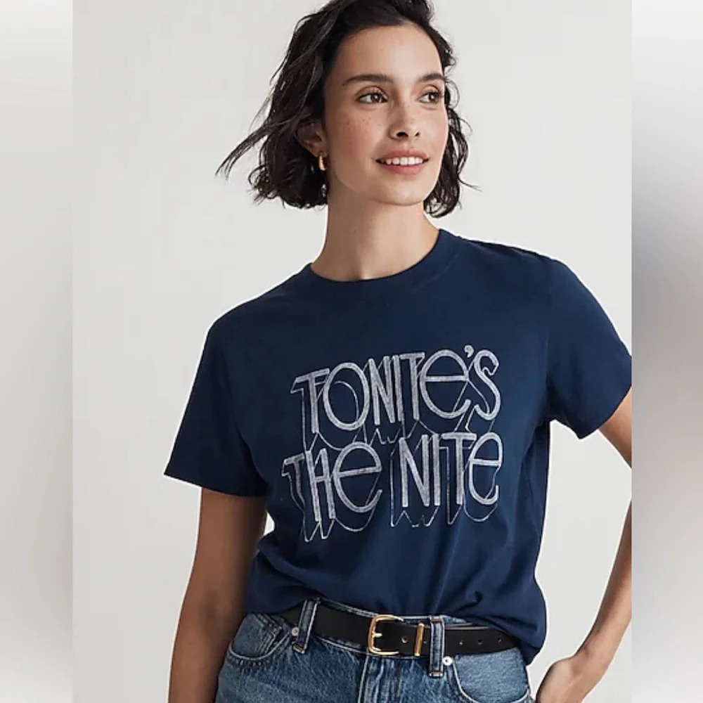 Madewell Tonite's The Nite Softfade Cotton Crewneck Relaxed Tee size Small 1041